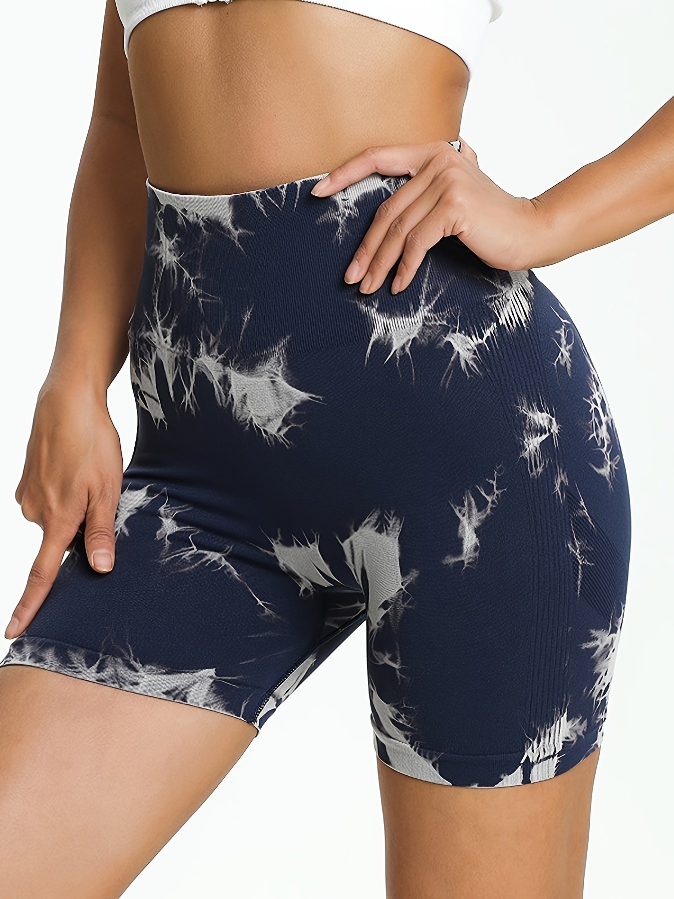 Tie Dye Seamless Butt Lifting Yoga Shorts High Waist Fitness Activewear