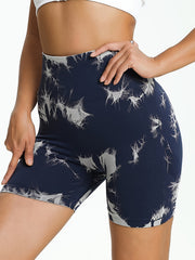 Tie Dye Seamless Butt Lifting Yoga Shorts High Waist Fitness Activewear