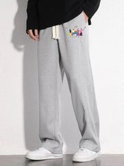 Pride Month Rainbow Pattern Loose Fit Mopping Pants Men's Casual Joggers