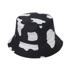 Graffiti Print Double Sided Cow Fisherman Hat