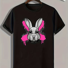 Rabbit Print Men's Graphic T shirt Casual Comfy Tees For Summer