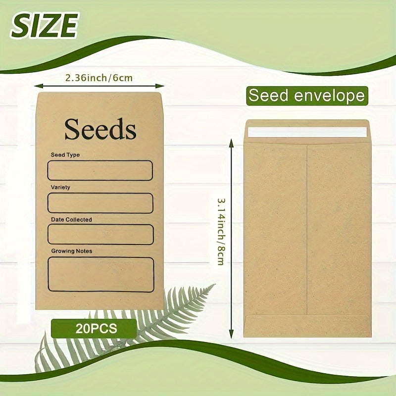20pcs Seed Envelope Self-sealing Seed Preservation Envelope