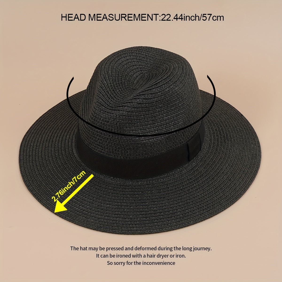 Men's Wide Brim Straw Fedora Jazz Hats