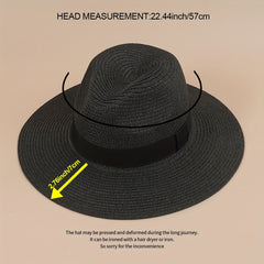 Men's Wide Brim Straw Fedora Jazz Hats