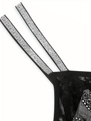 Floral Lace Mesh Thongs Semi-sheer Intimates Panties