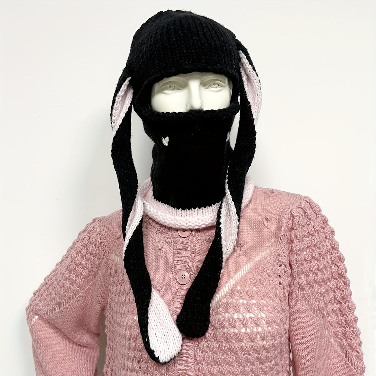 Rabbit Knit Beanie Cartoon Balaclava Windproof Ski Mask