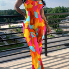 Boho Casual Sleeveless Jumpsuit For Spring & Summer Women's Clothing