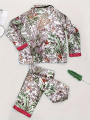 Floral Pajama Set Long Sleeve Top & Pants