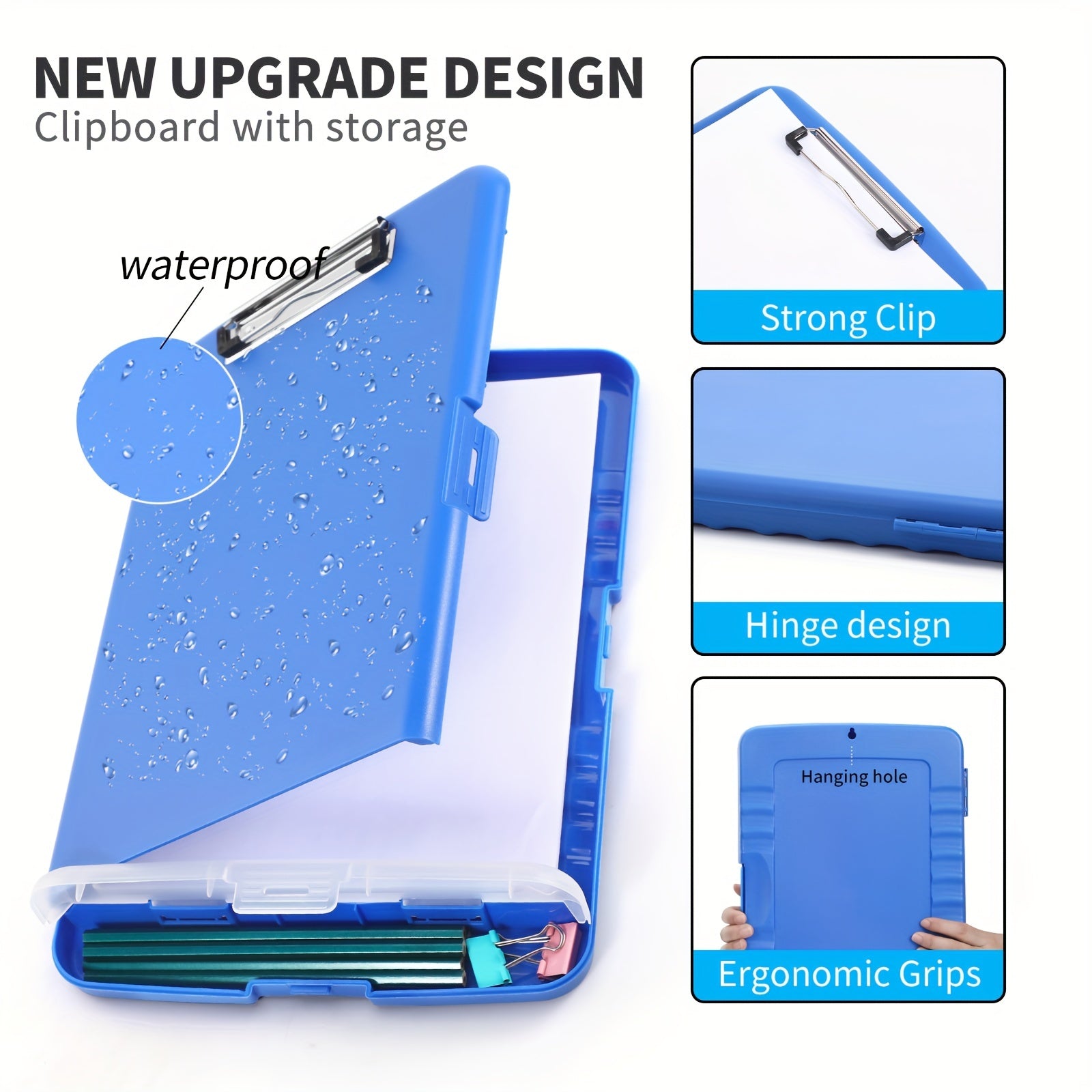 Plastic A4 Clips Board w/ Pen Holder 8.5X11 Clipboard