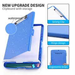 Plastic A4 Clips Board w/ Pen Holder 8.5X11 Clipboard