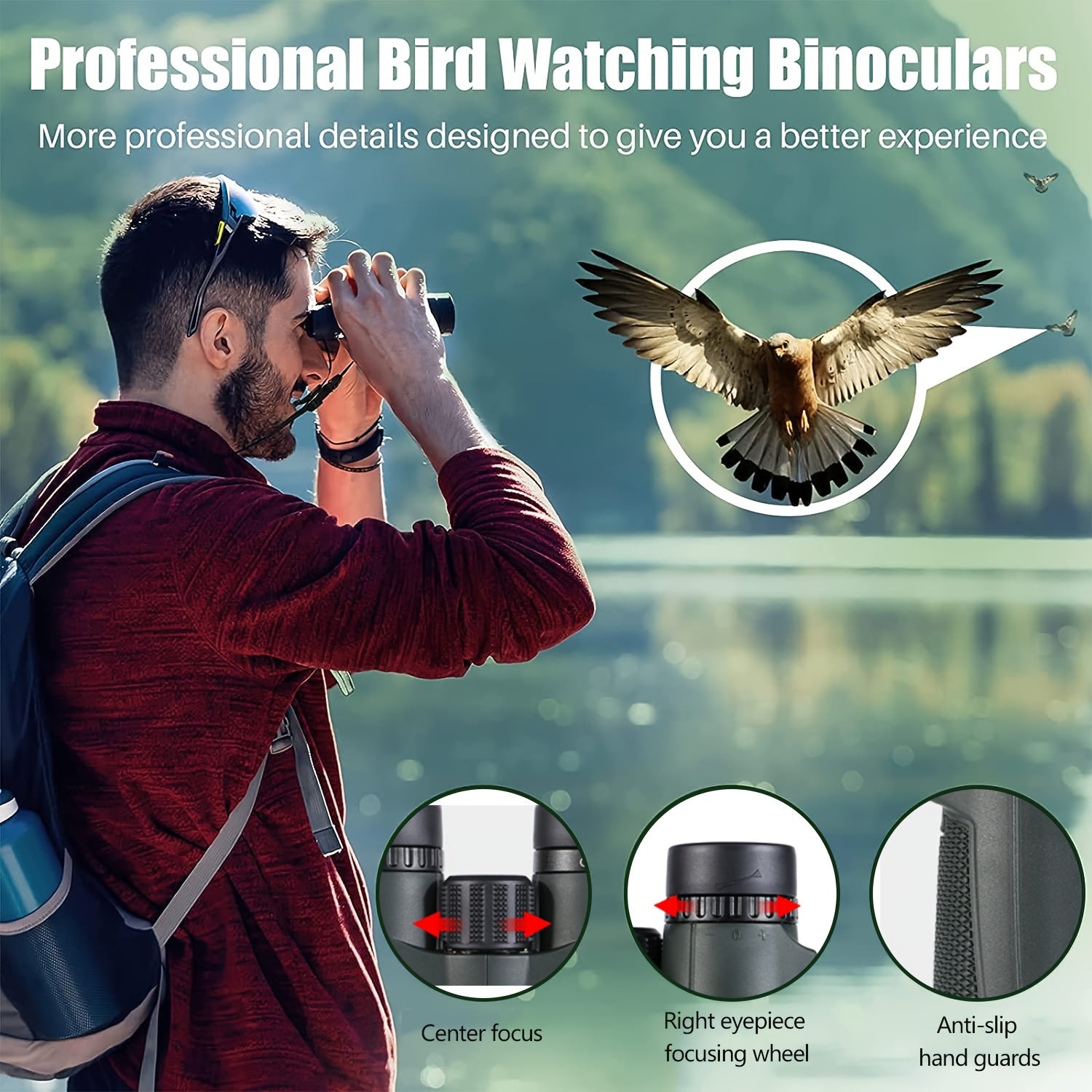 TK12x42 Waterproof & Fogproof Binoculars for Adults