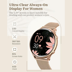 Women's Wireless Call Smartwatch, 120 Sports Modes, IP67 Waterp