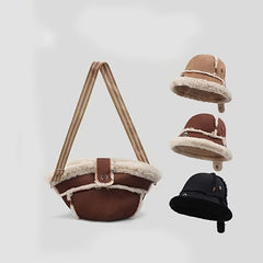 Plush Winter Bucket Hat for Women
