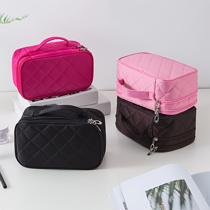 Waterproof Makeup Bag Double Layer Travel Organizer for Women