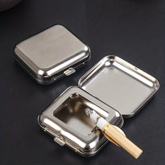 Portable Ashtray Coffins Shape Keychain Metal Button