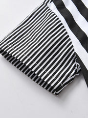 Toddler Boys Striped Graphic Button Pocket Casual Short Sleeve Spliced Shirt Top