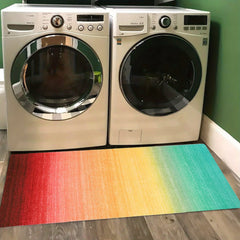 1pc Abstract Rainbow Laundry Rug Mat Kitchen Floor Hallway Entrance Rug