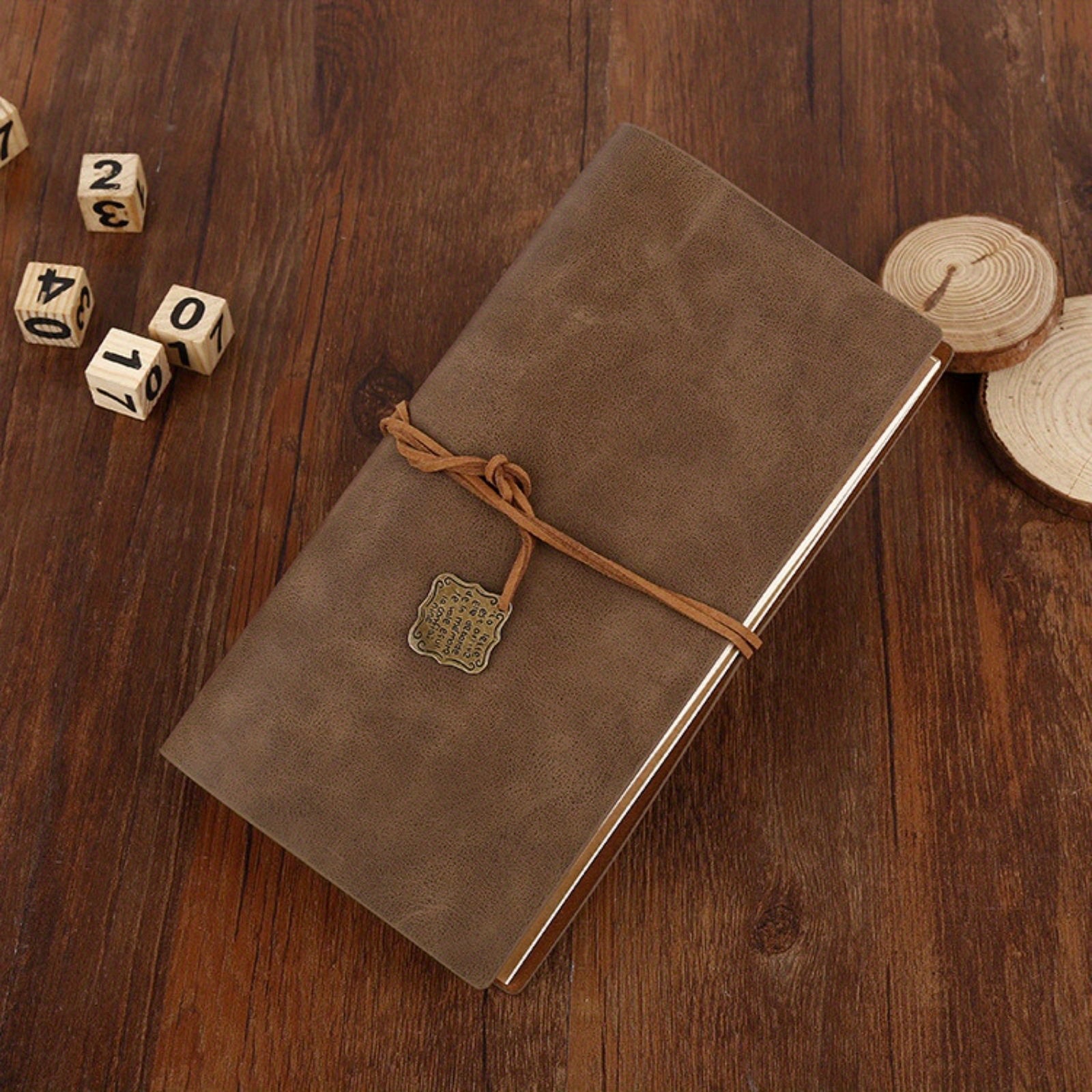 A5 Retro Leather Notepad Strap Diary - 68 Sheets