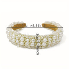 Faux Pearl Beads Wide Brim Headband Hair Accessories