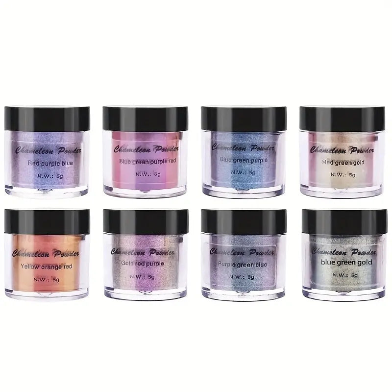 8pcs Chameleons Pigment Metallic Resin Pigments Epoxy Glitter Powder