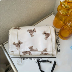 Portable 4-in-1 Roll Up Travel Toiletry Organizer with Cartoon Pattern