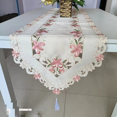 Pastoral Style Flower Embroidery Table Runner Set
