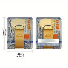 100pcs $ Sign Pattern Mylar Bags Smell Proof & Lightweight Money Bags