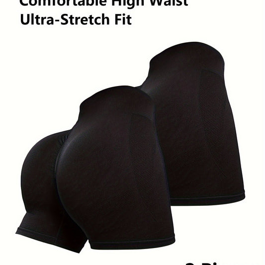 High Stretch Yoga Workout Shorts High Waist Athletic Running Booty Shorts
