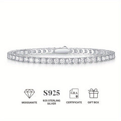Moissanite Tennis Bracelet 925 Sterling Silver for Women Hip Hop Personality
