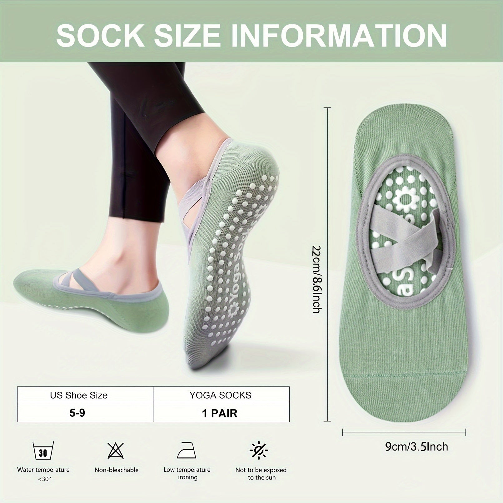 Anti-Skid Cross Strap Backless Yoga Dance Socks with Grips