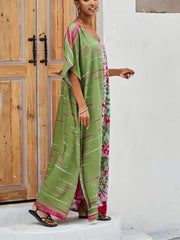 Casual Tie Dye Bat Sleeve Cover Up Dress