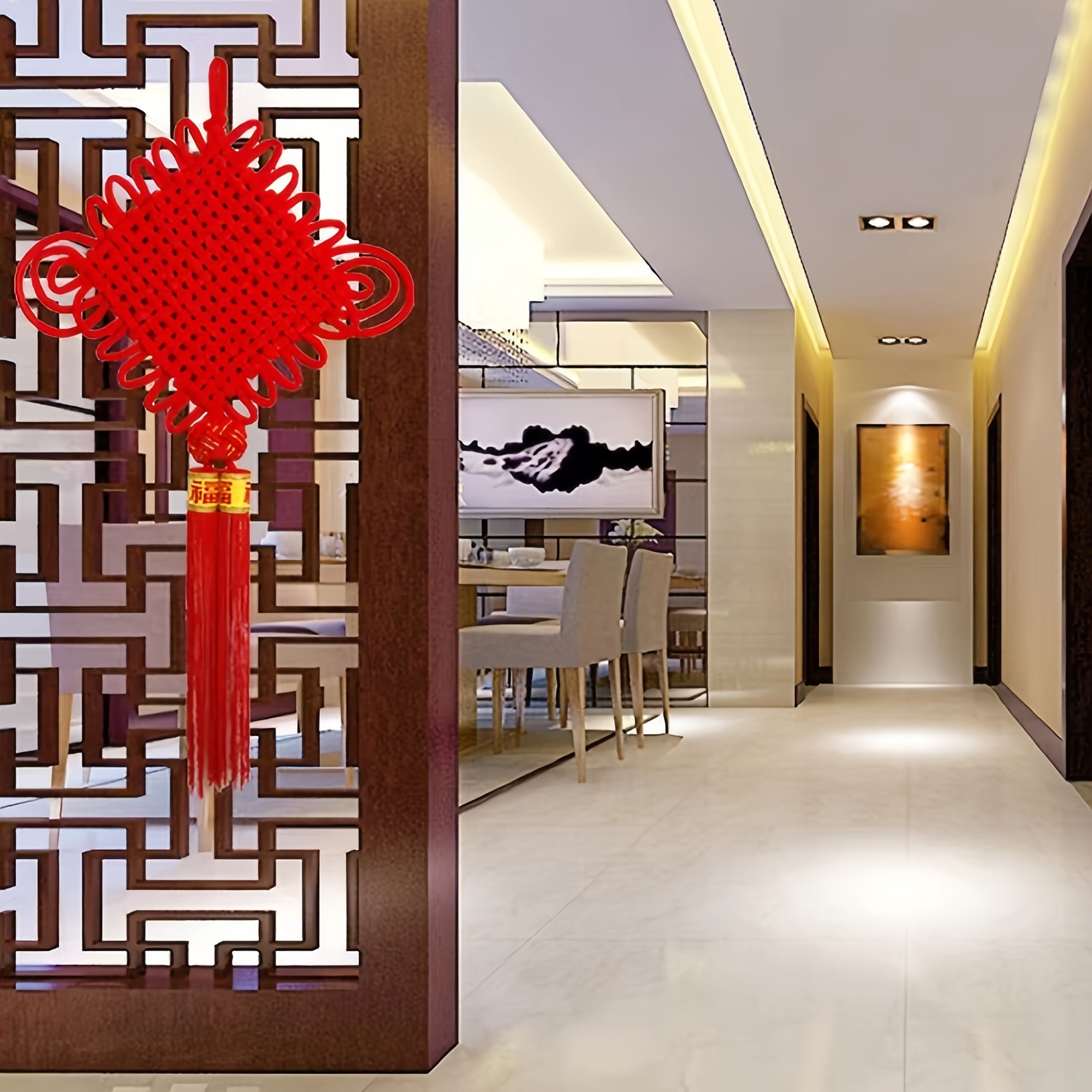 Hand Knitted Chinese Knot Pendant - High End Living Room Entryway Decoration