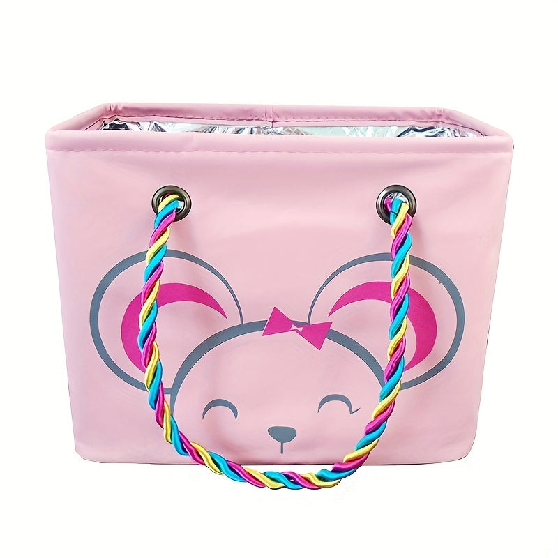 Cartoon Print Bath Basket Large Capacity Waterproof Handbag