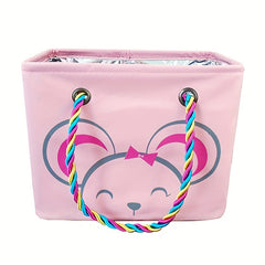 Cartoon Print Bath Basket Large Capacity Waterproof Handbag