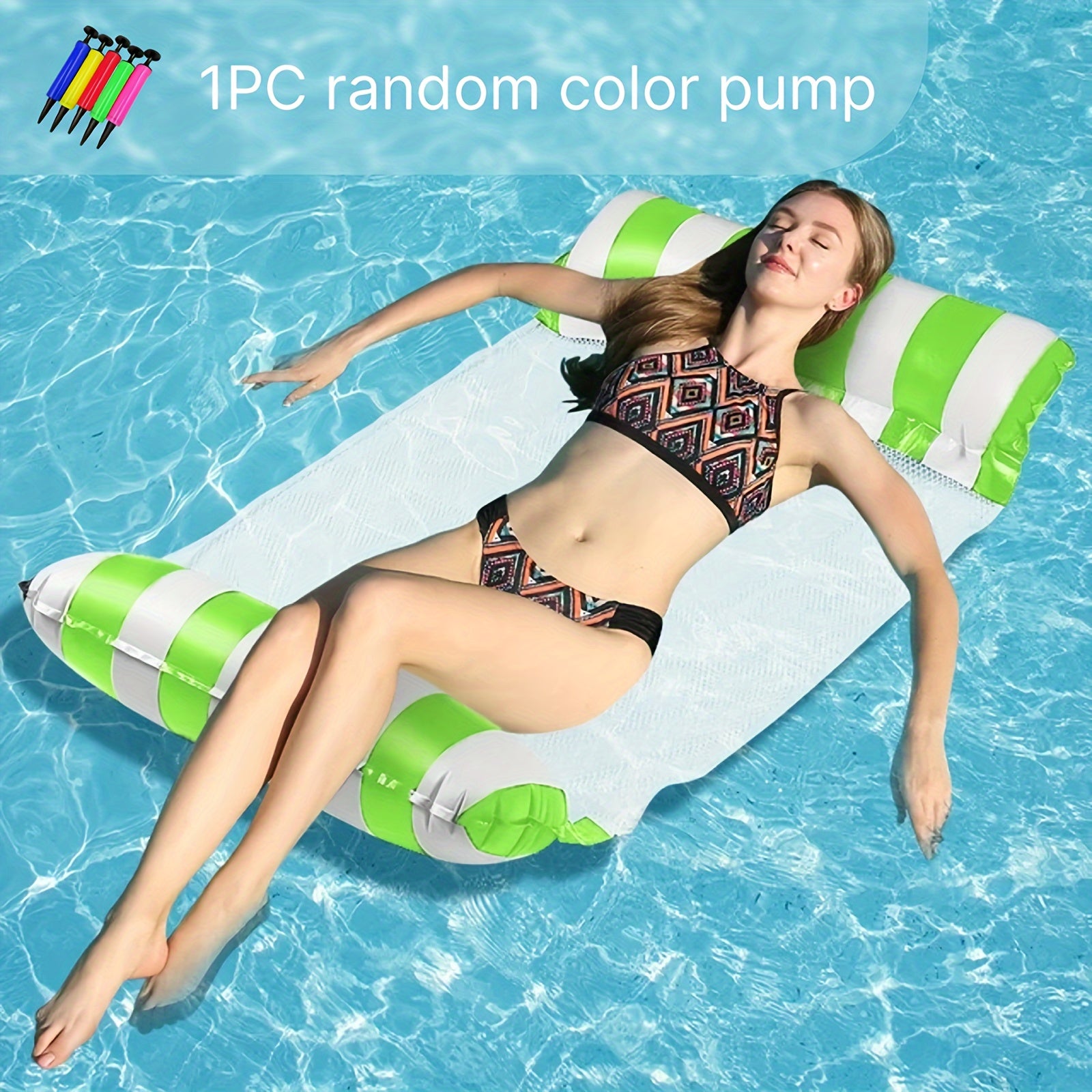 Inflatable Floating Bed for Pool and Beach Water Hammock Lounge Chair