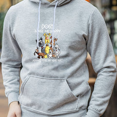 Cartoon Dog Print Hoodie Men's Graphic Pullover Hooded Sweatshirt