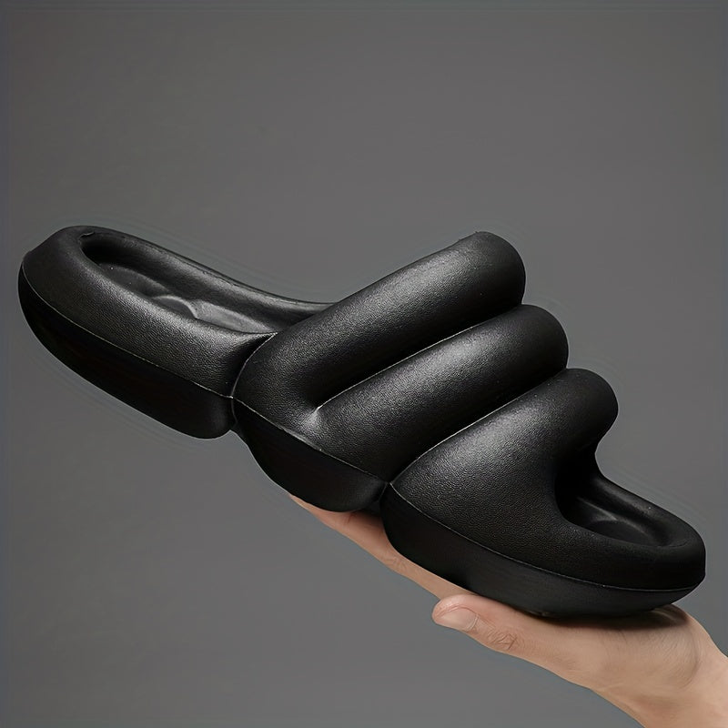 Men's Non Slip Platform Slides Soft Sole Cloud Slides for Indoor Outdoor