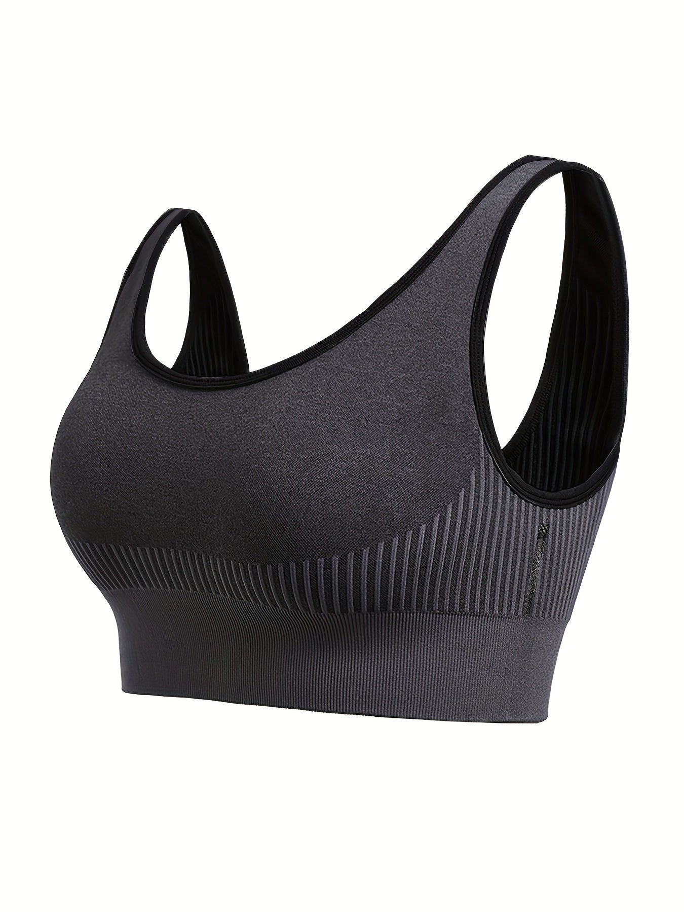 Women's Striped Sports Bra Full Coverage Workout Bra
