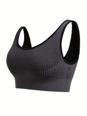 Women's Striped Sports Bra Full Coverage Workout Bra