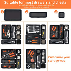 Tool Storage Box Organizer Tray Divider Set Desk Drawer Garage Organization