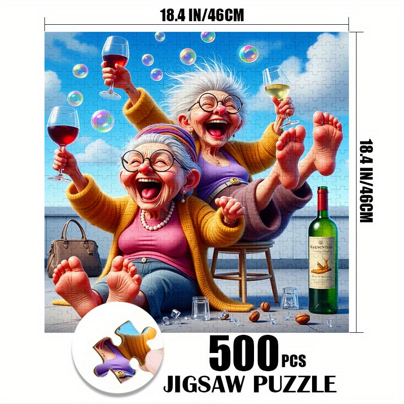 Colorful Grandma Puzzle 1000pcs Wine & Bubbles Scratch Resistant
