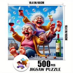 Colorful Grandma Puzzle 1000pcs Wine & Bubbles Scratch Resistant