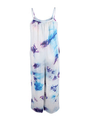 Boho Tie dye Spaghetti Jumpsuit Casual Streetwear Outfit