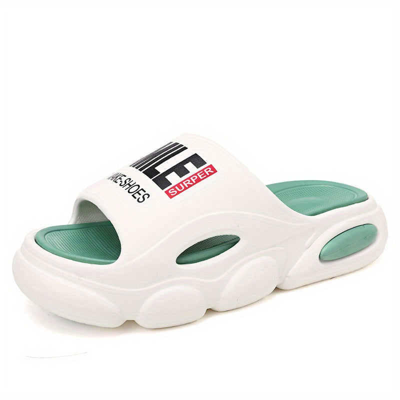 Men's Letter Print Platform Slides for Summer
