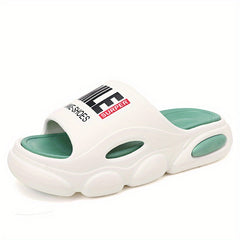 Men's Letter Print Platform Slides for Summer