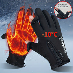 Men's Waterproof Warm Velvet Finger Gloves for Outdoor Sports Fishing