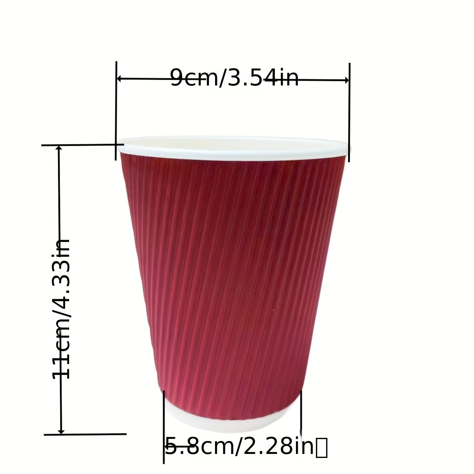 20pcs 355ml 12oz Disposable Red Coffee Cups With Lids for Hot Drinks