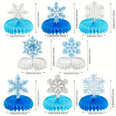Snowflake Birthday Tabletop Decoration Honeycomb Set