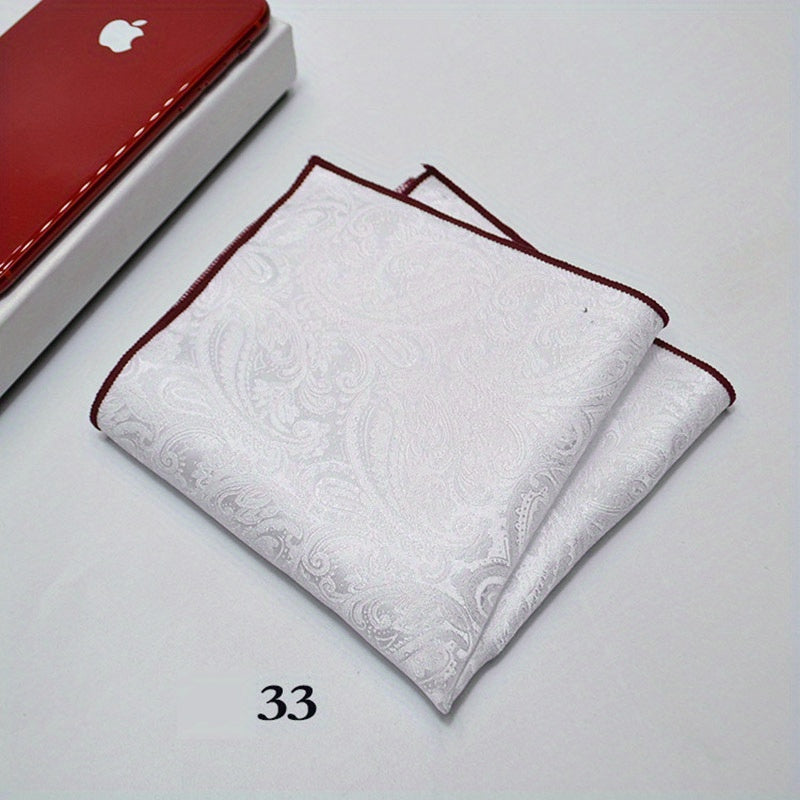 Men's Suit Handkerchief Paisley Cashew Pattern Jacquard Scarf Towel