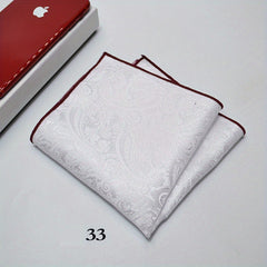 Men's Suit Handkerchief Paisley Cashew Pattern Jacquard Scarf Towel